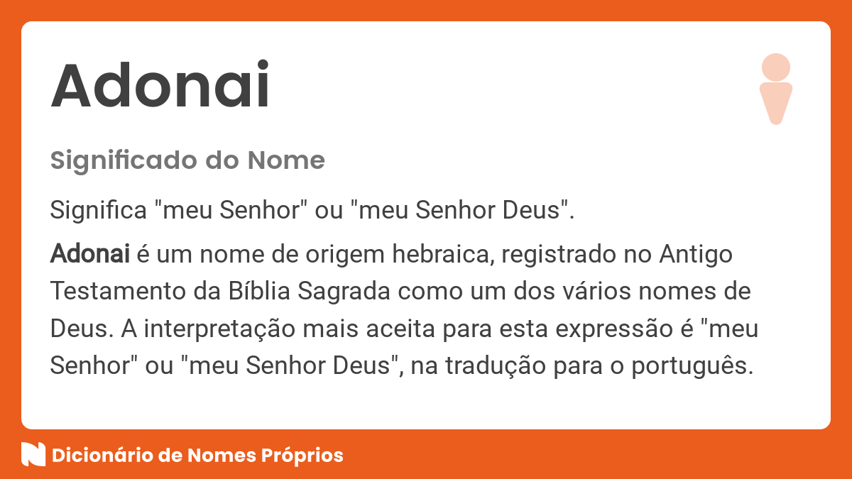 Significado de Adonay no original hebraico: meu Senhor