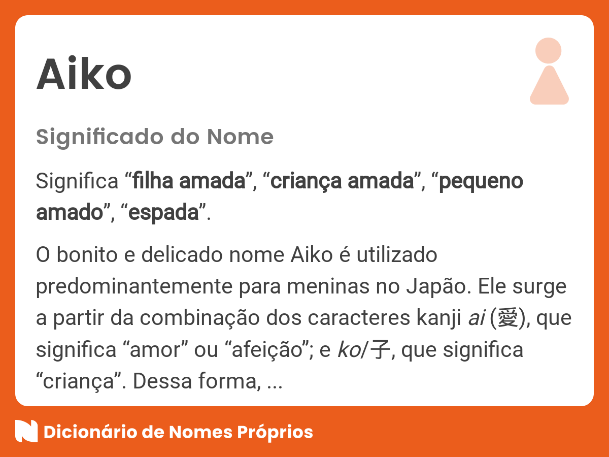 Nomes femininos e masculinos em japonês de A a Z 