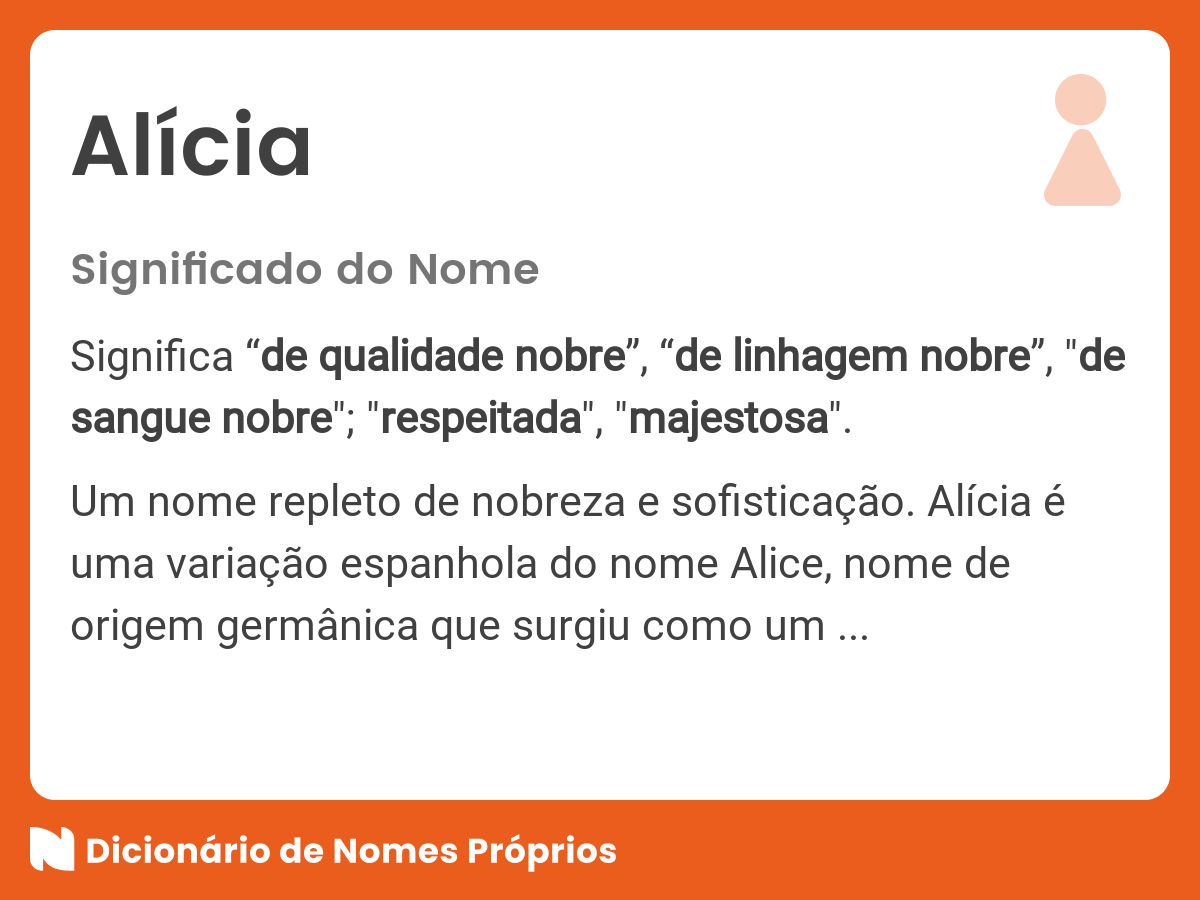 Significado do nome Alícia