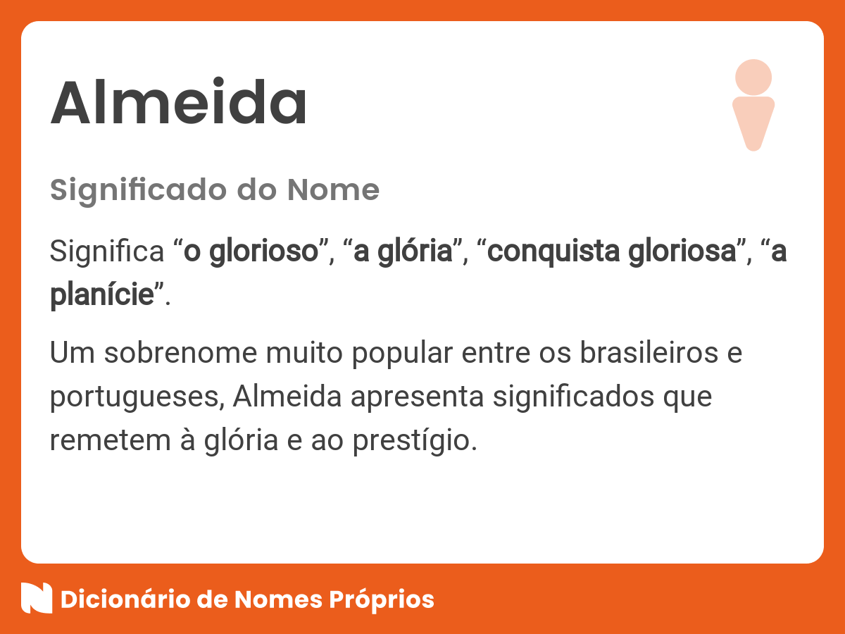 Significado do nome Almeida  Dicionário de Nomes Próprios