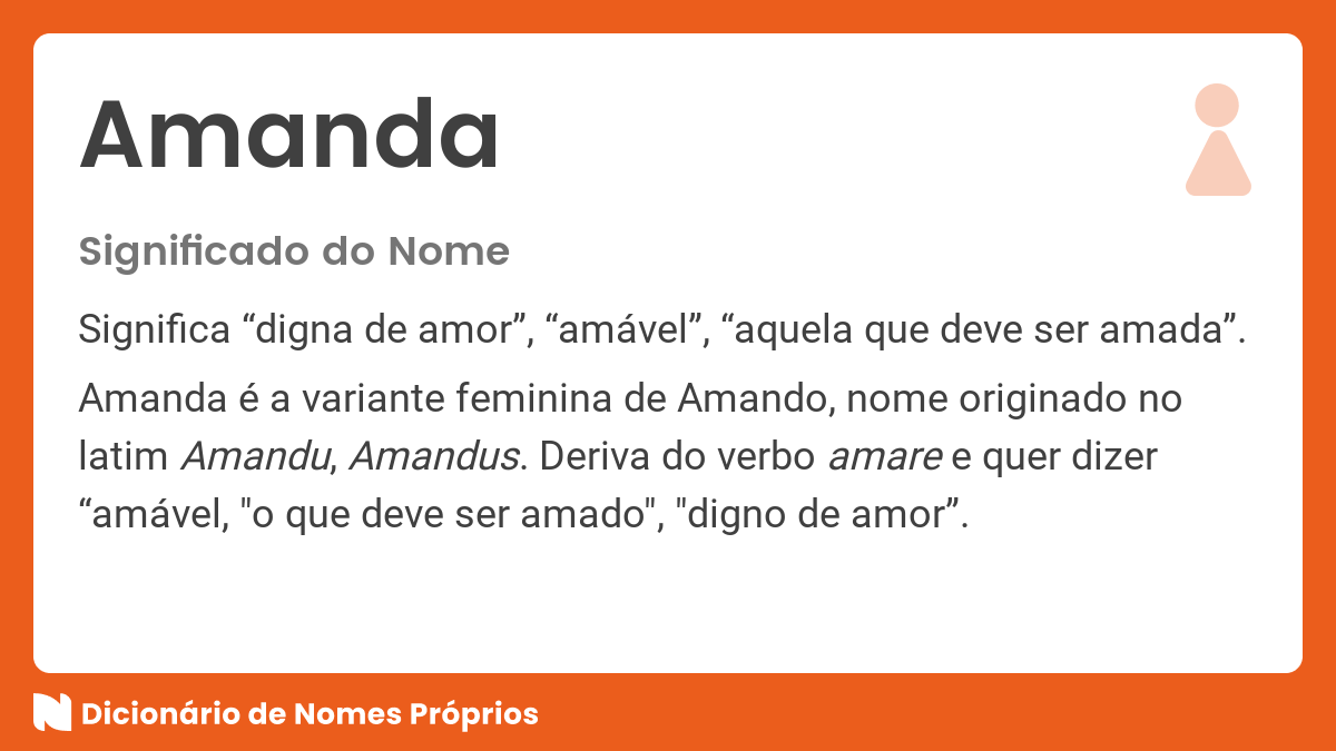 Pin em Significado amanda