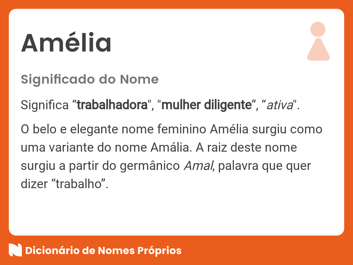 Significado do nome Amélia