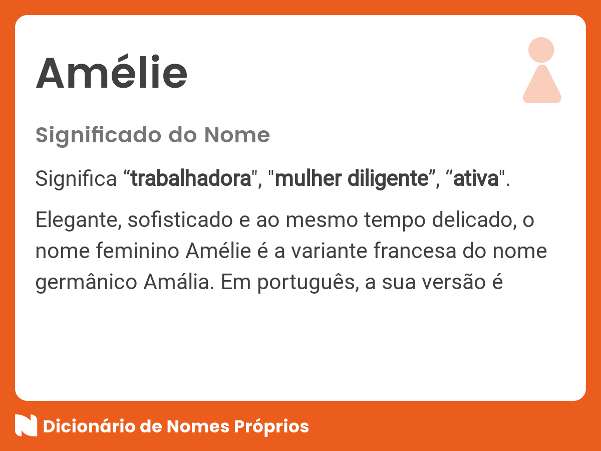 Significado do nome am lie dicion rio de nomes pr prios