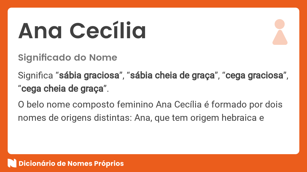 Qual é o significado do nome Ana Cecília?