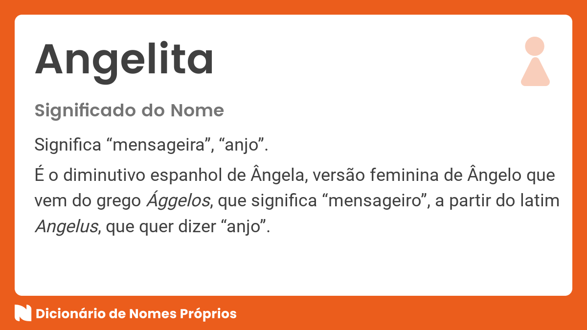 Significado Do Nome Angelita Dicion Rio De Nomes Pr Prios