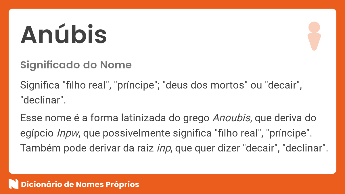 Significado do nome Anúbis - Dicionário de Nomes Próprios