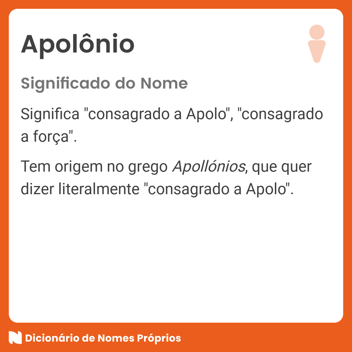 Significado do nome Apolônio - Dicionário de Nomes Próprios