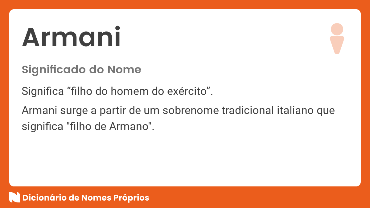 Significado do nome Armani Dicion rio de Nomes Pr prios