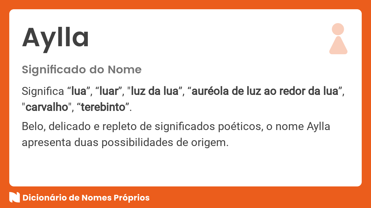 Significado do nome Aylla - Dicionário de Nomes Próprios