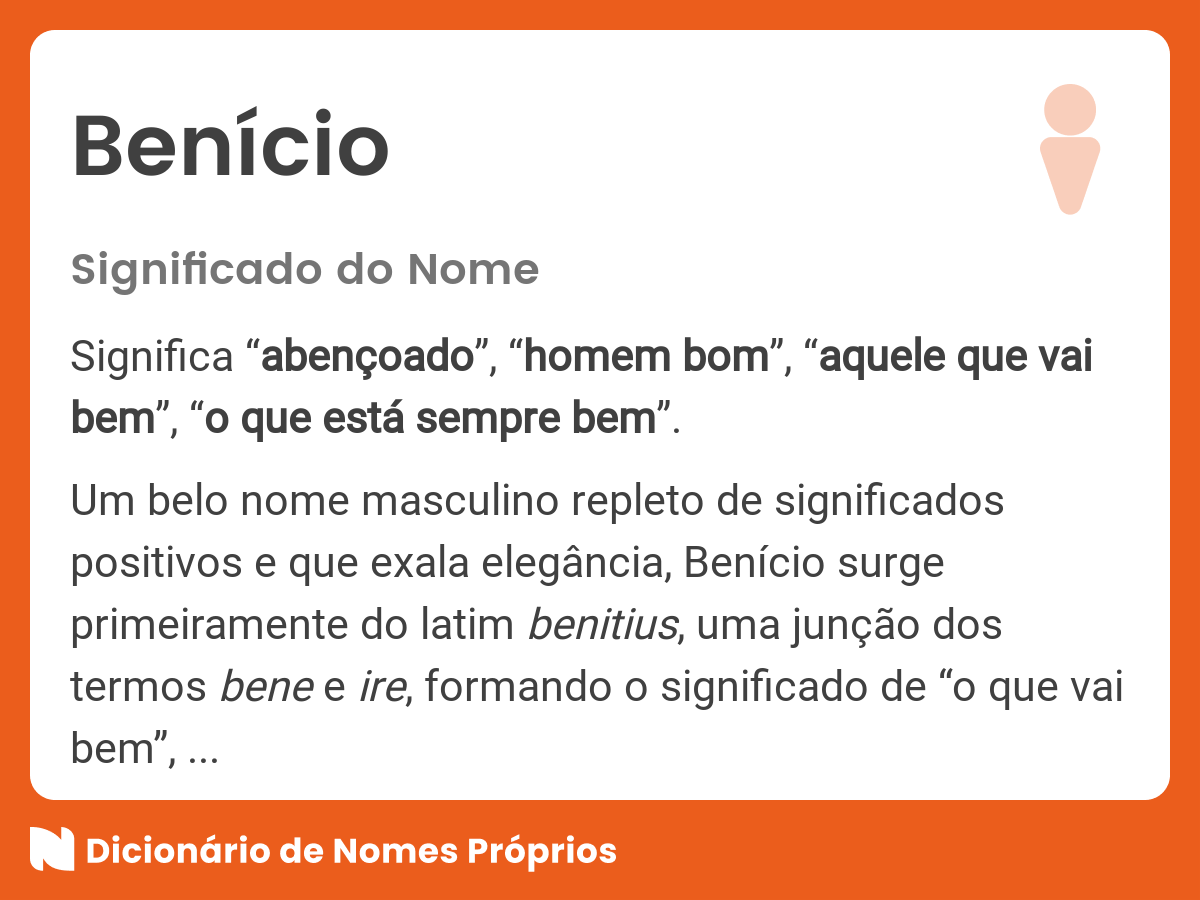 Significado do nome Benício