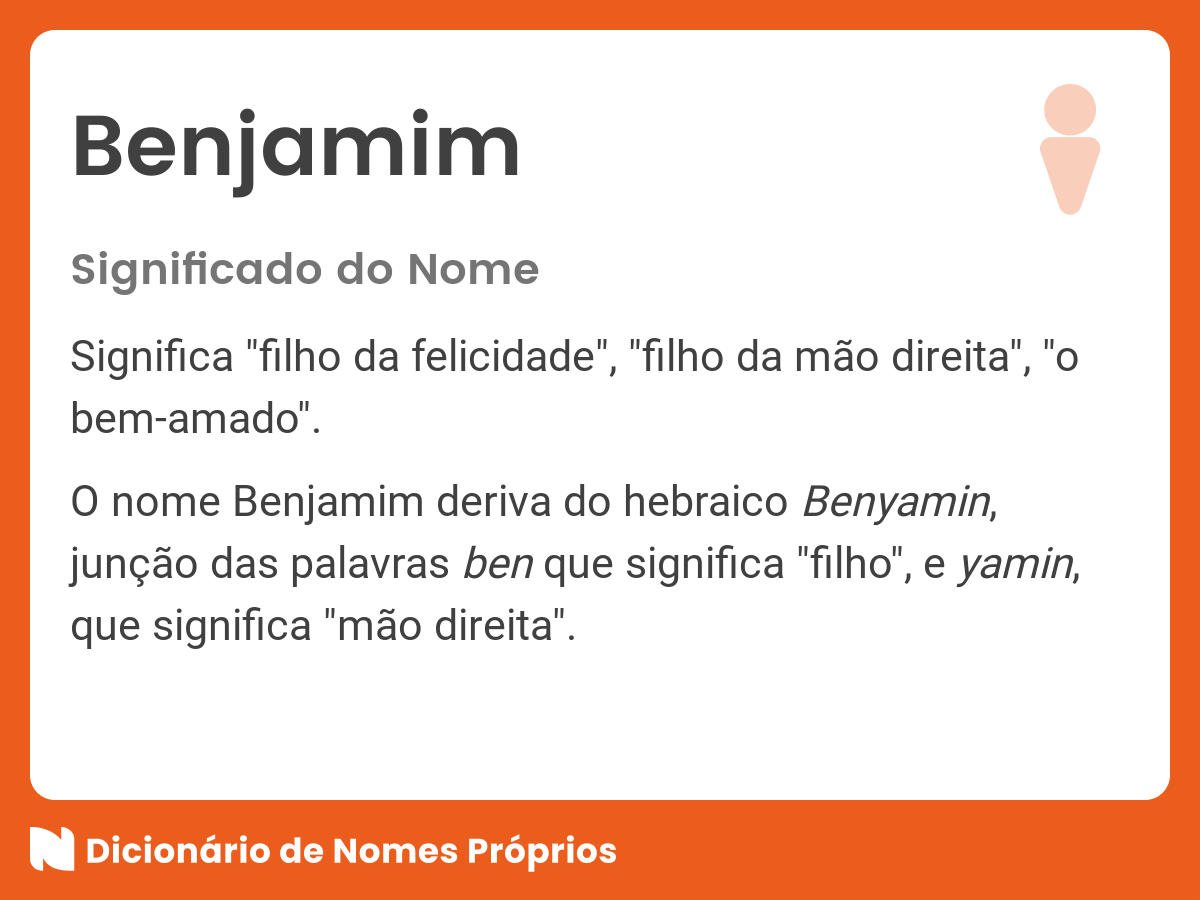 O QUE SIGNIFICA O NOME BENJAMIM 