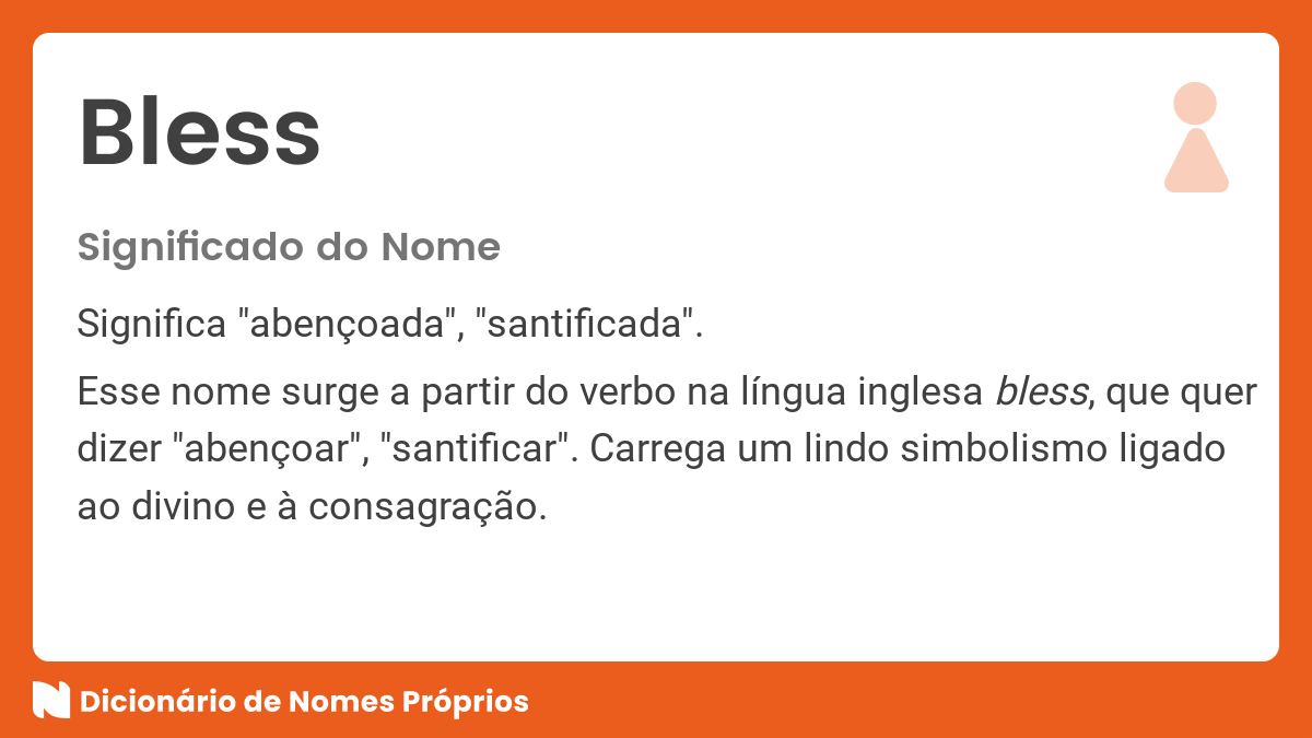 Significado do nome Bless - Dicionário de Nomes Próprios