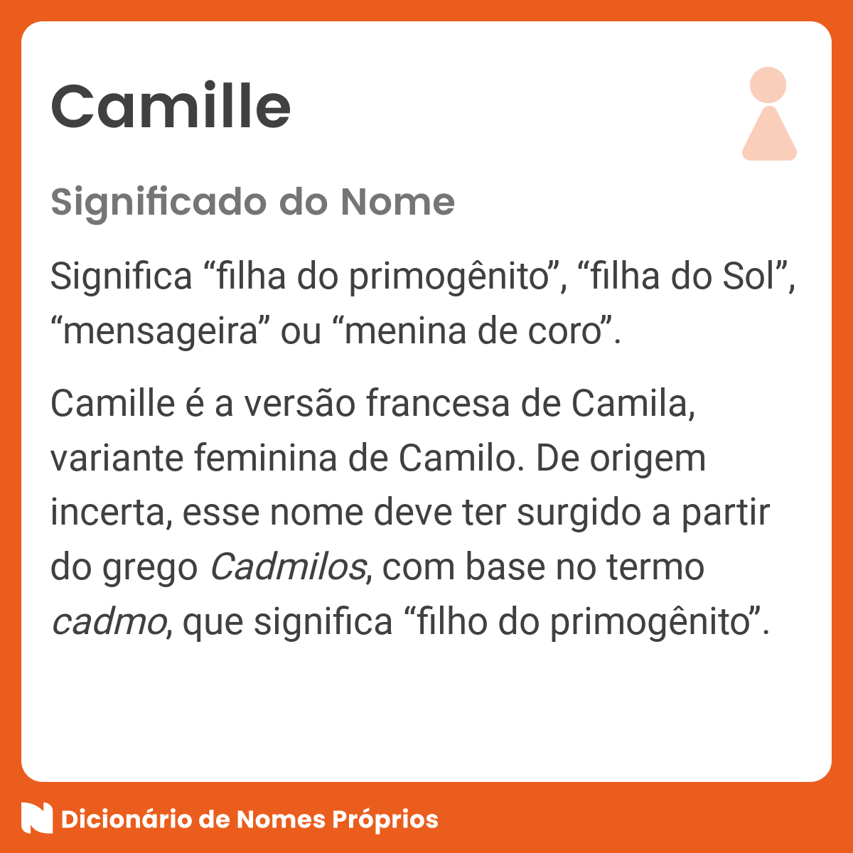 CAMILE / CAMILLE - SIGNIFICADO E ORIGEM DO NOME [SHORTS] 