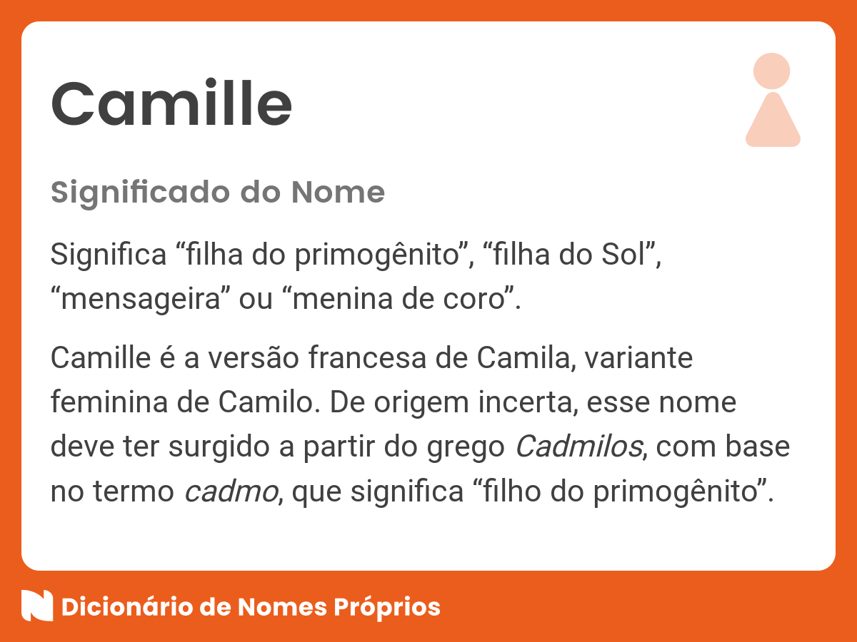 Significado do nome CAMILLE  Signification des noms, Nom