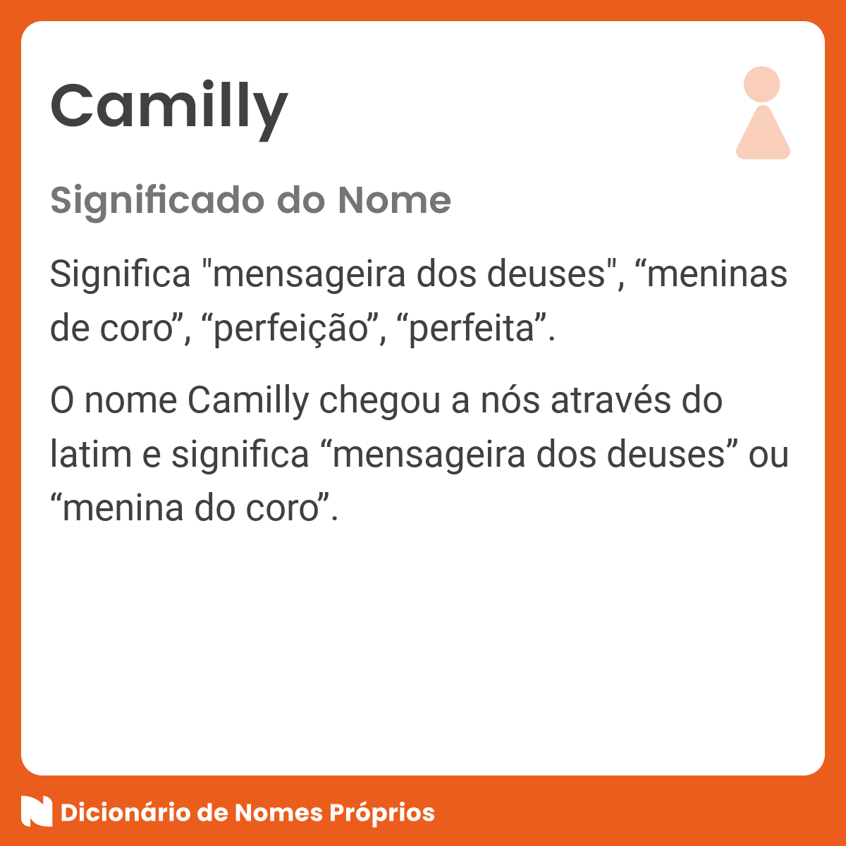 Camilly Significado e Origem do Nome 