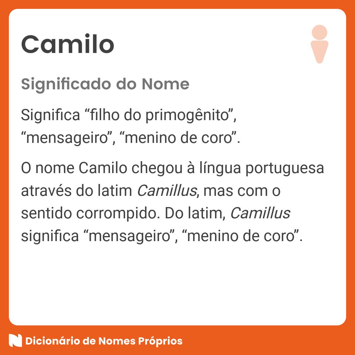 Camilo - Dicio, Dicionário Online de Português