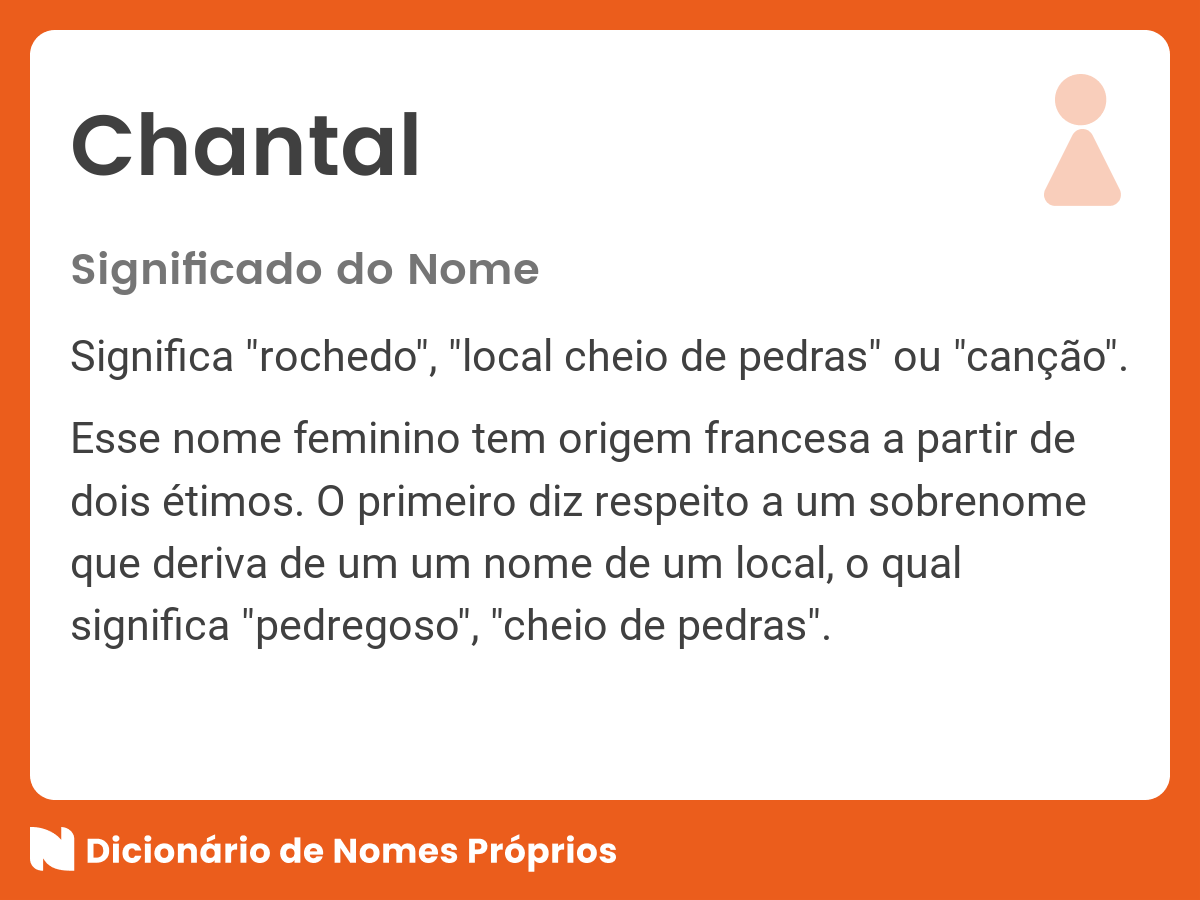 Significado do nome Chantal