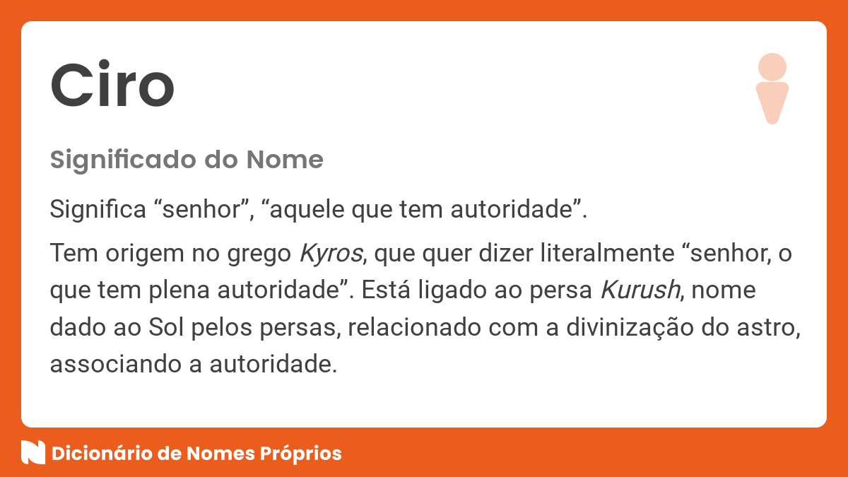 Significado do nome Ciro Dicion rio de Nomes Pr prios