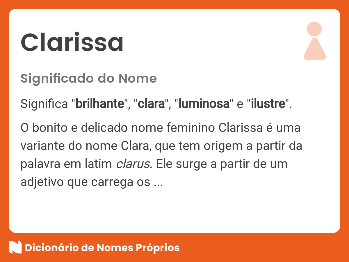 Significado do nome Clarissa