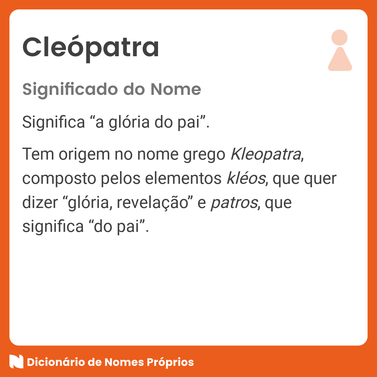 くれおぱとらページ Significado do nome Cleópatra - Dicionário de Nomes Próprios