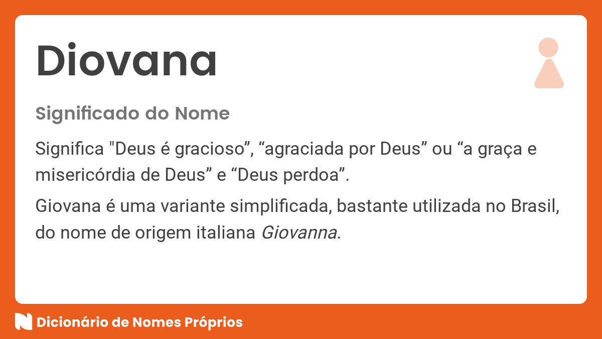 Significado do nome Giovana - Dicionário de Nomes Próprios