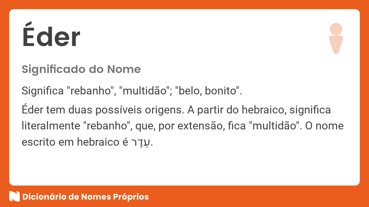 Significado do nome Éder - Dicionário de Nomes Próprios