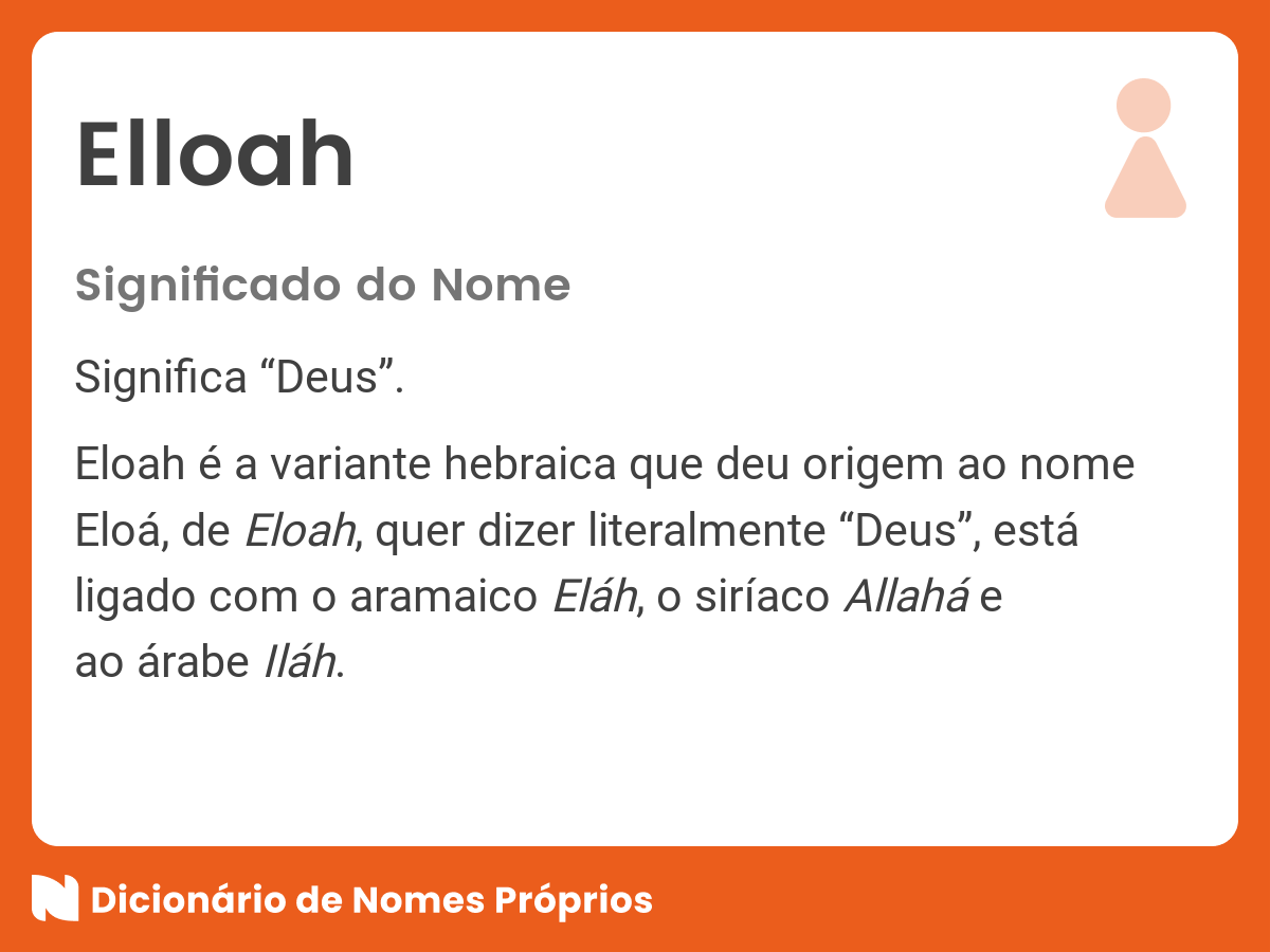 Significado do Nome Eloah  Significados dos nomes, Nomes