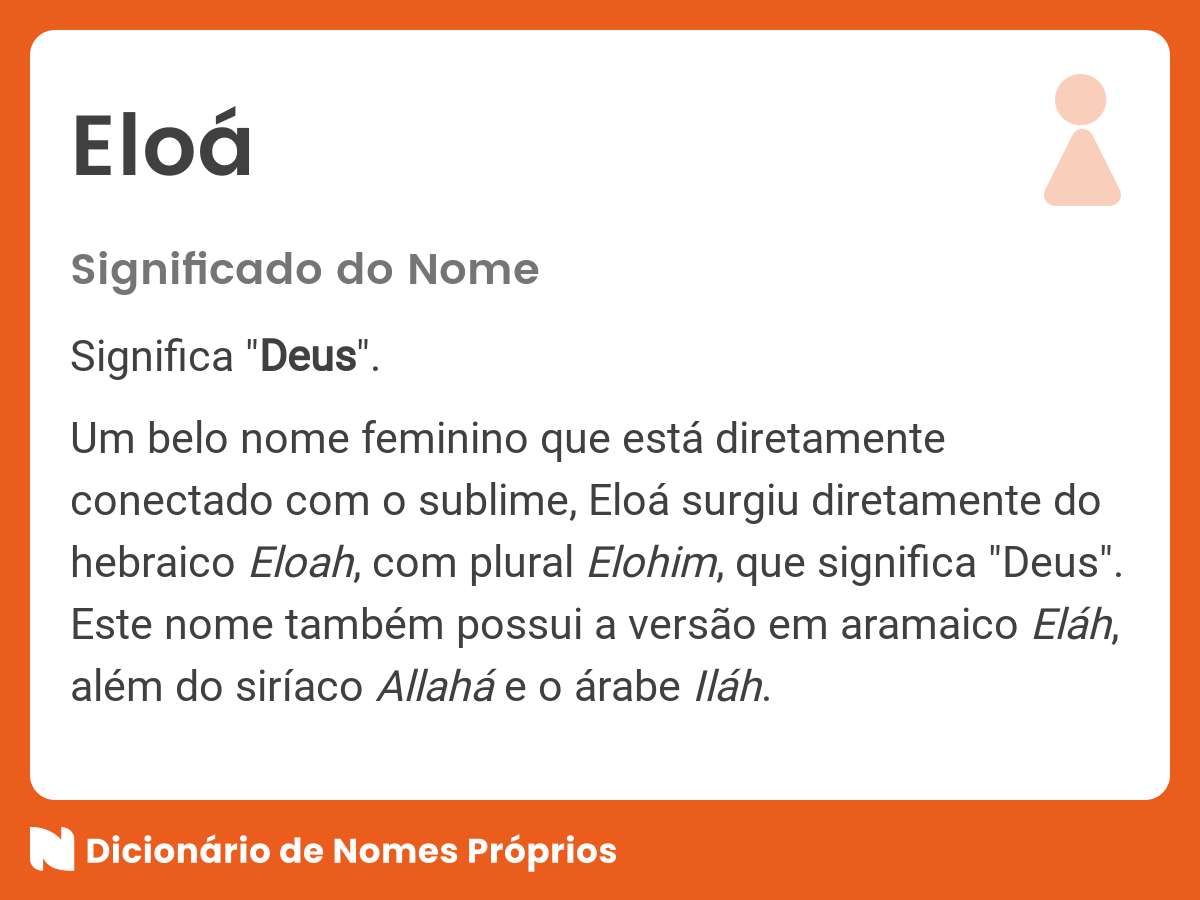 peek_abookids - O que significa o nome Eloá? Significa Deus. O