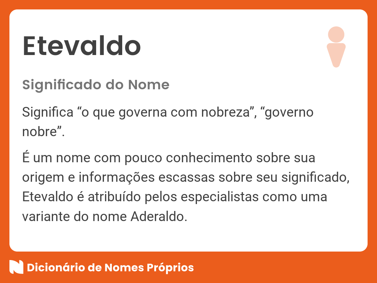 Significado do nome Etevaldo Dicionário de