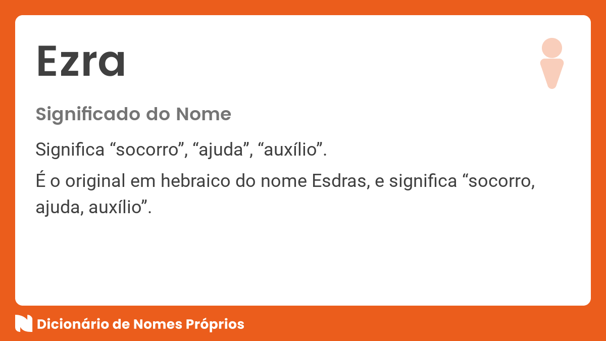 Significado do nome Ezra - Dicionário de Nomes Próprios