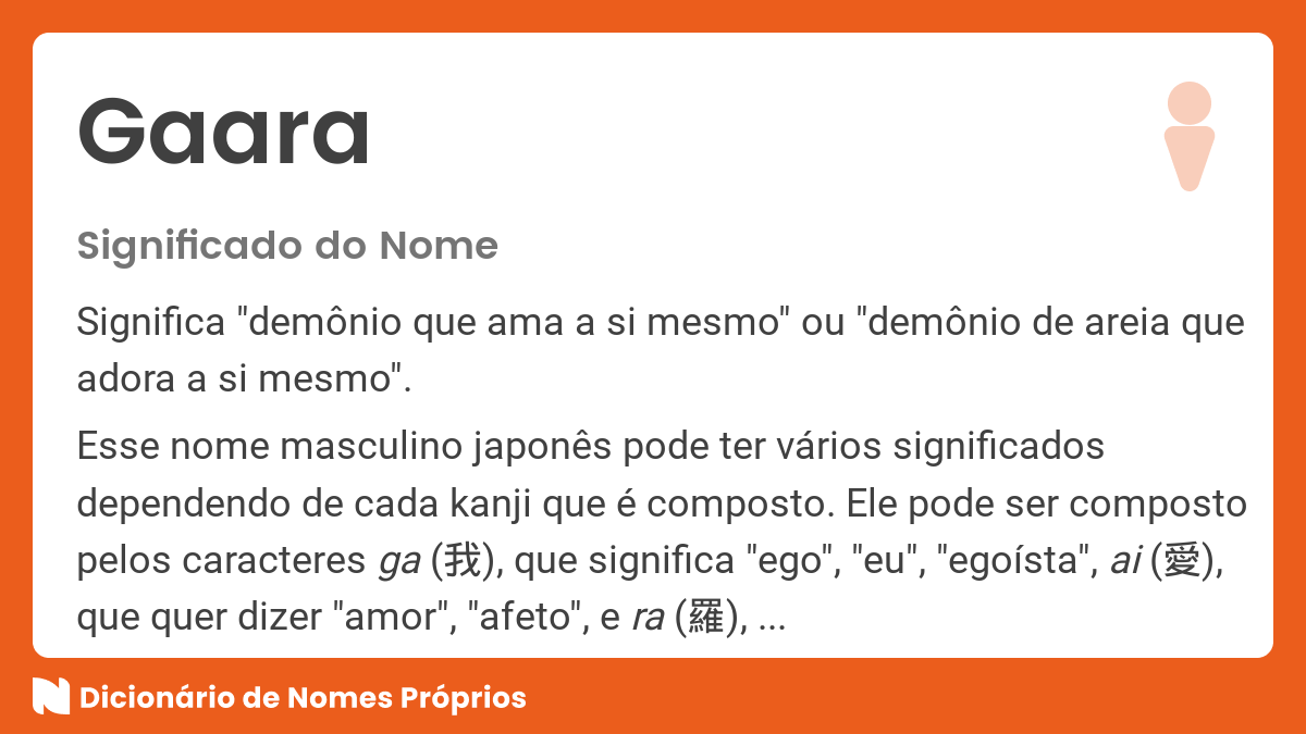 Significado do nome Gaara - Dicionário de Nomes Próprios