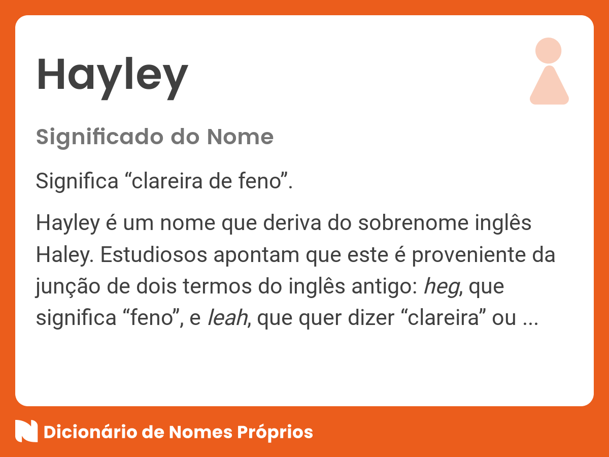 O que Significa o nome Hayley?