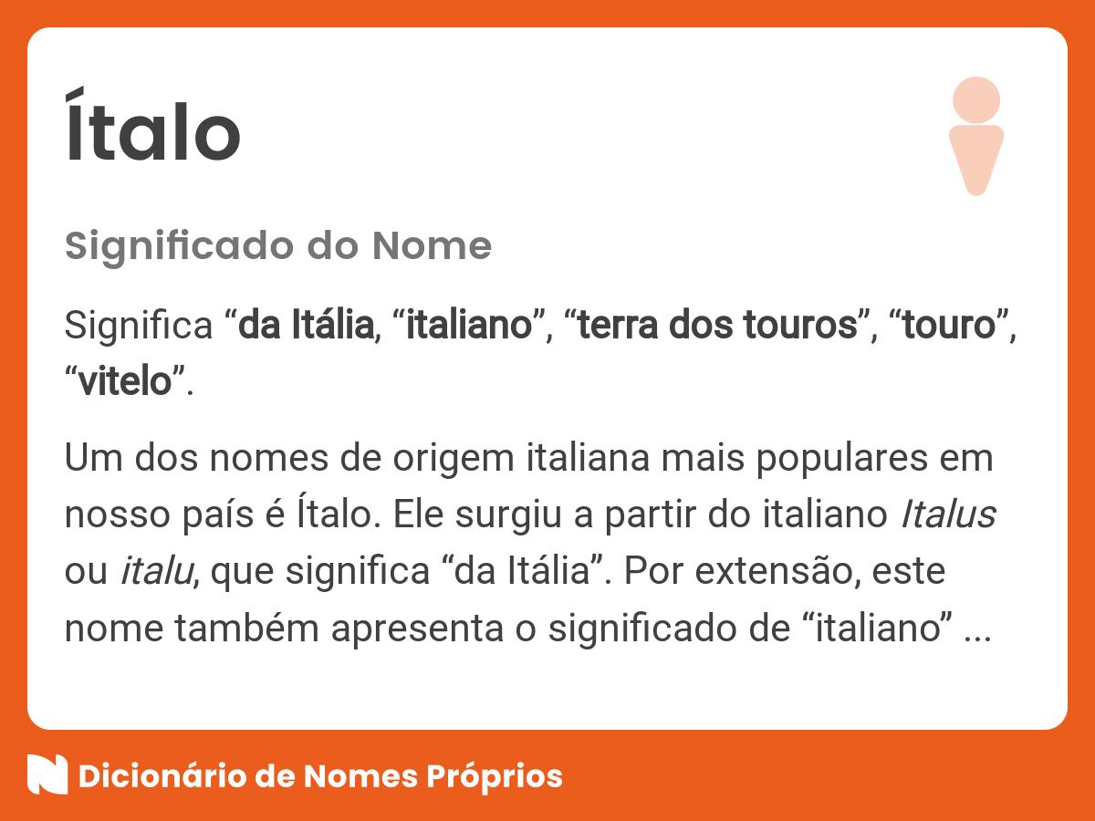 Nomes Italianos - Dicionário de Nomes Próprios