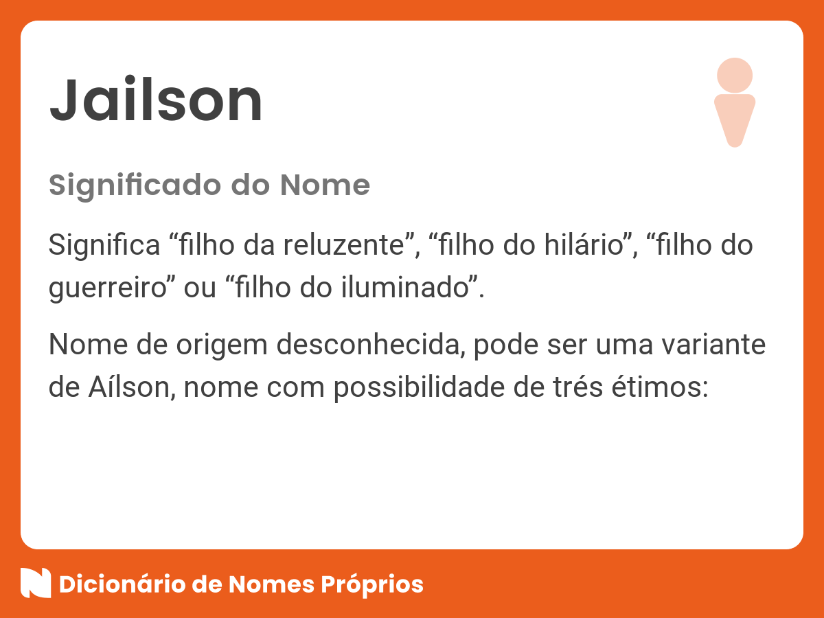 👪 → Qual o significado do nome Jedielson?