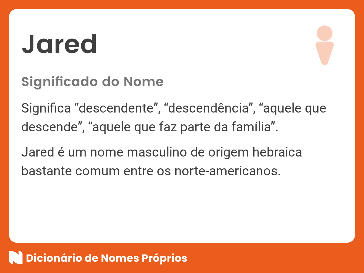 Significado do nome Jared Dicionário de Nomes Próprios