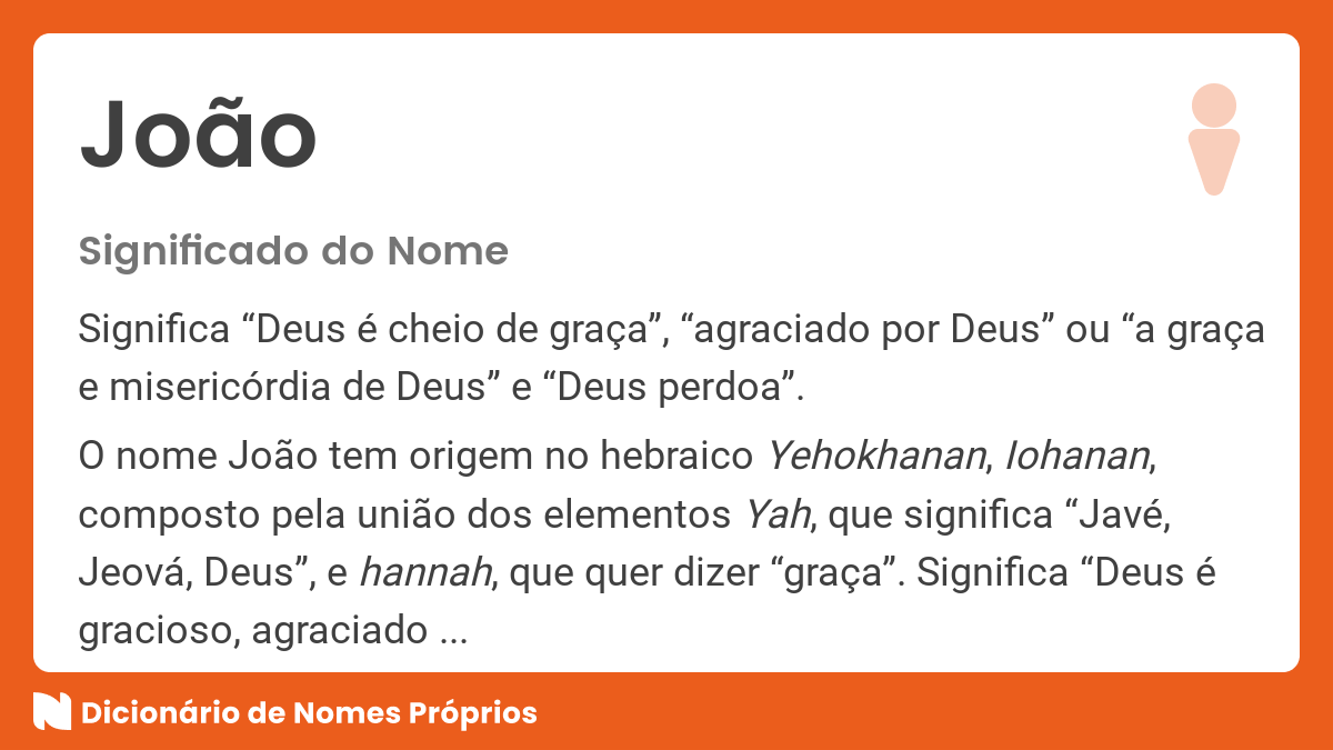 86 nomes compostos que combinam com João - Dicionário de Nomes Próprios