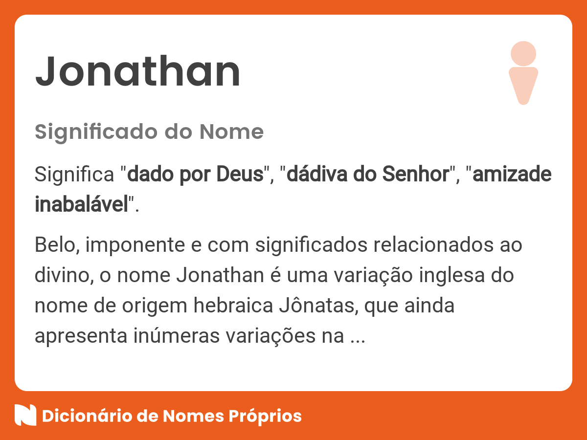 Qual é a personalidade do nome Jonathan?