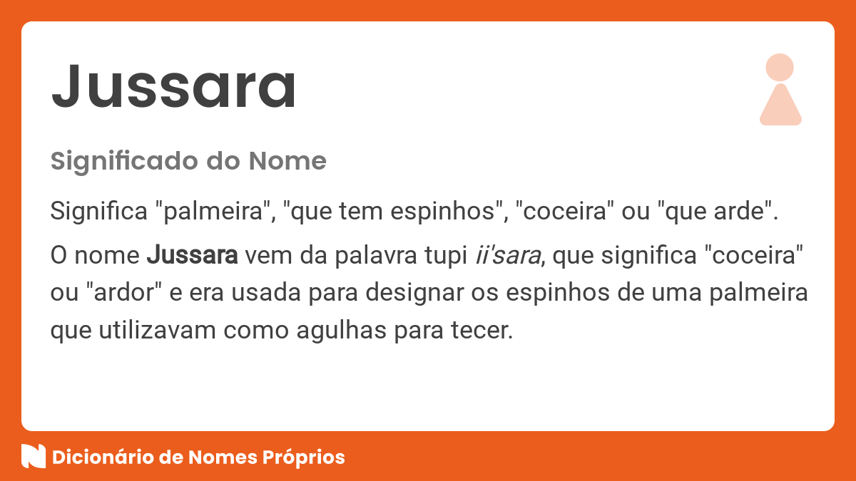 Significado do nome Jussara - Dicionário de Nomes Próprios
