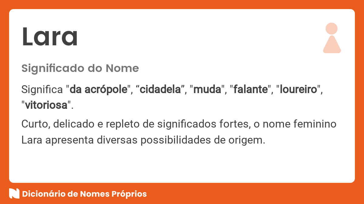 Significado Do Nome Lara Dicion Rio De Nomes Pr Prios