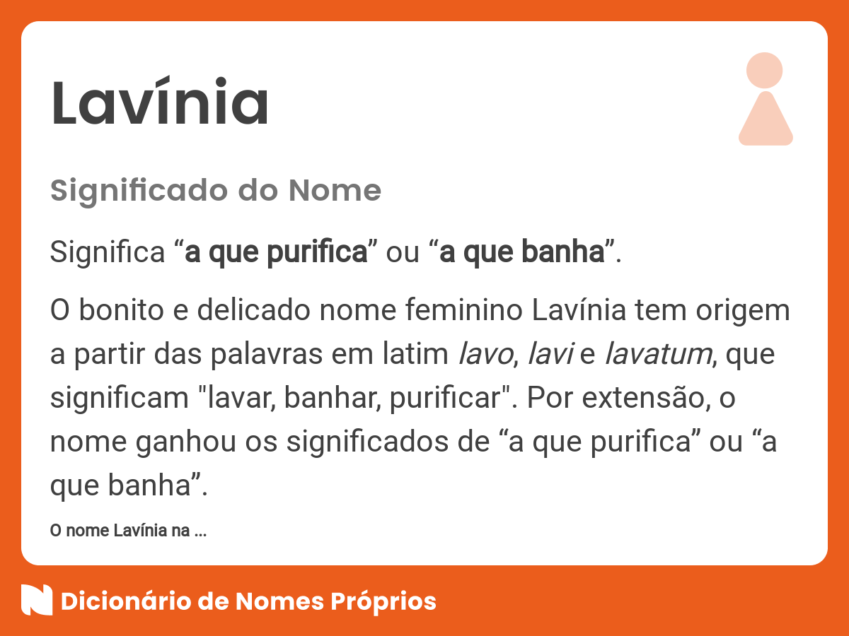 Qual é o significado do nome Lavínia?