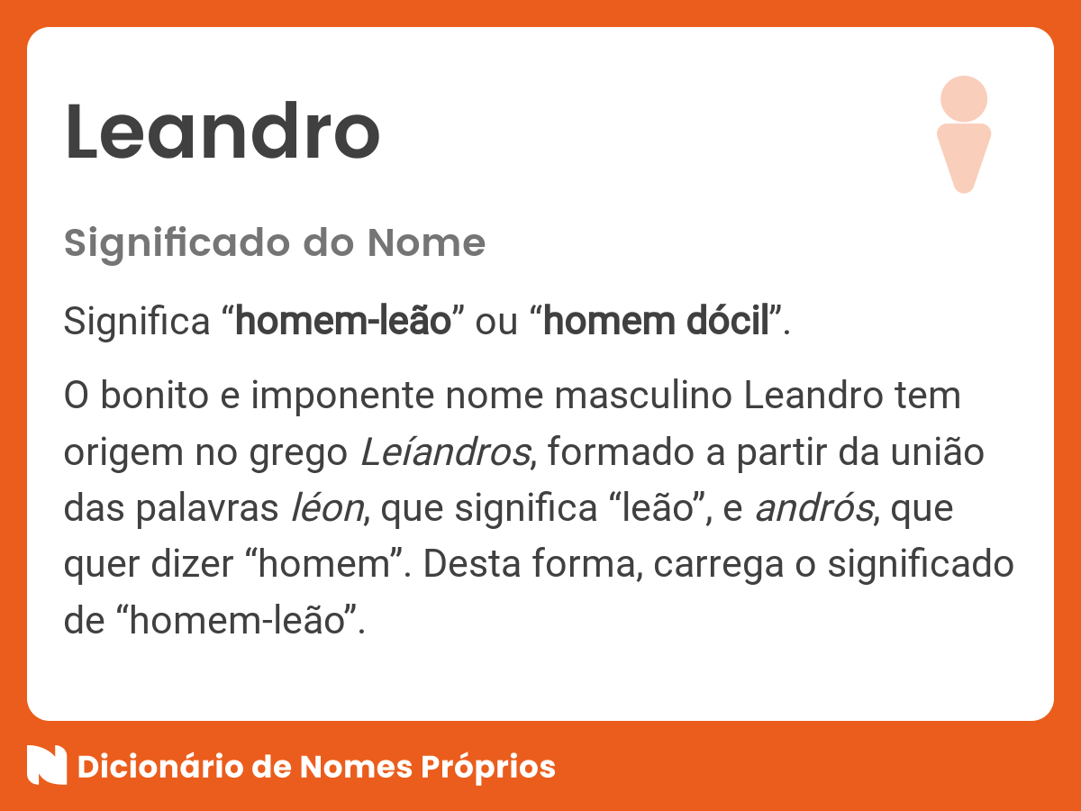 Significado do nome Leandro - Dicionário de Nomes Próprios