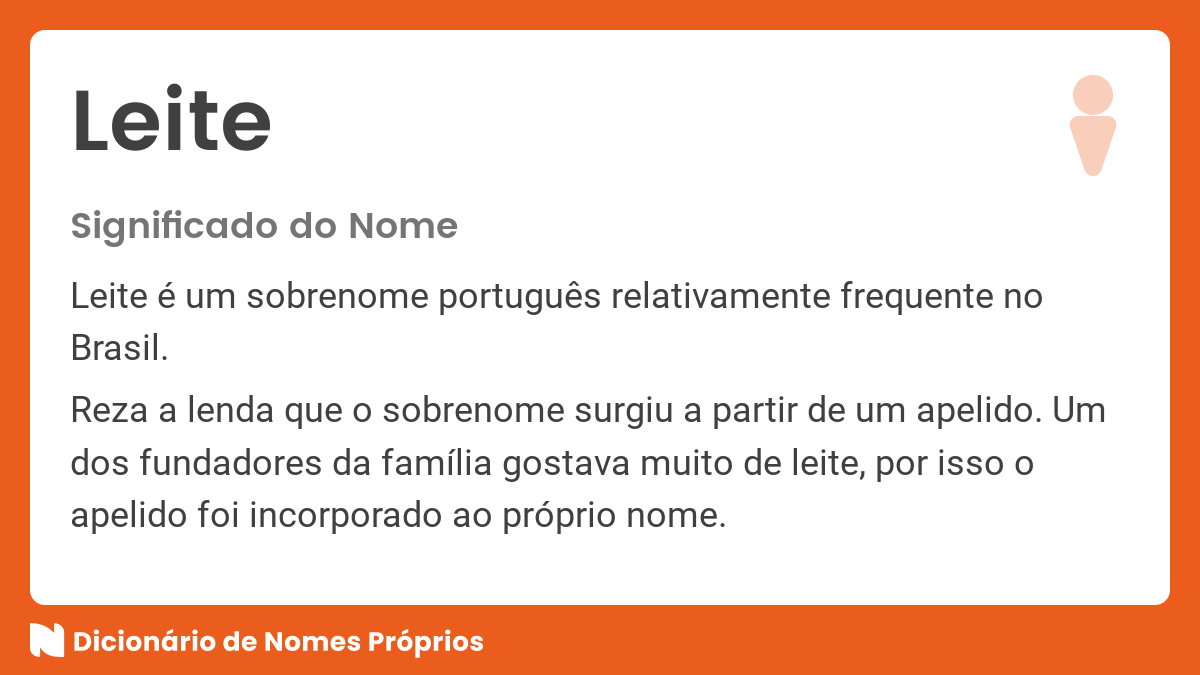Significado do nome Leite - Dicionário de Nomes Próprios