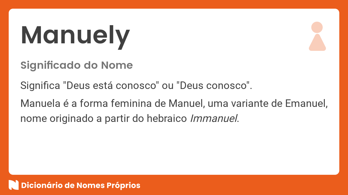 Significado Do Nome Manuela Dicion Rio De Nomes Pr Prios