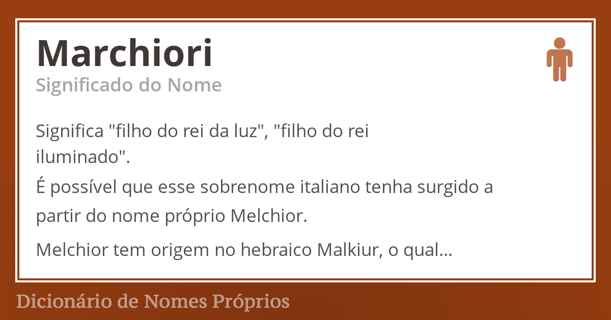 Nomes Italianos - Dicionário de Nomes Próprios