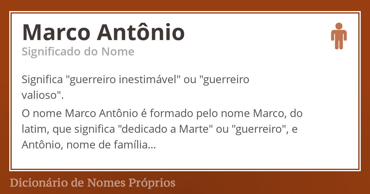 significa que discount o get Marco nome do Antônio Significado