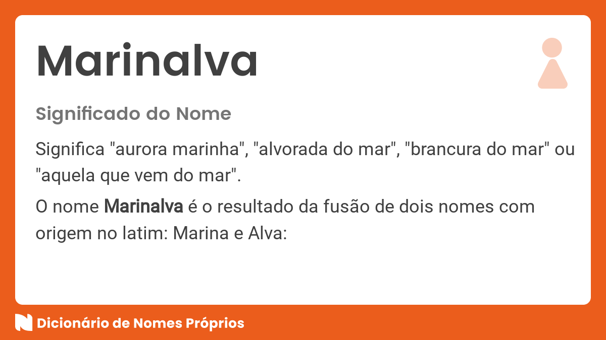 Significado do nome Marinalva Dicionário de