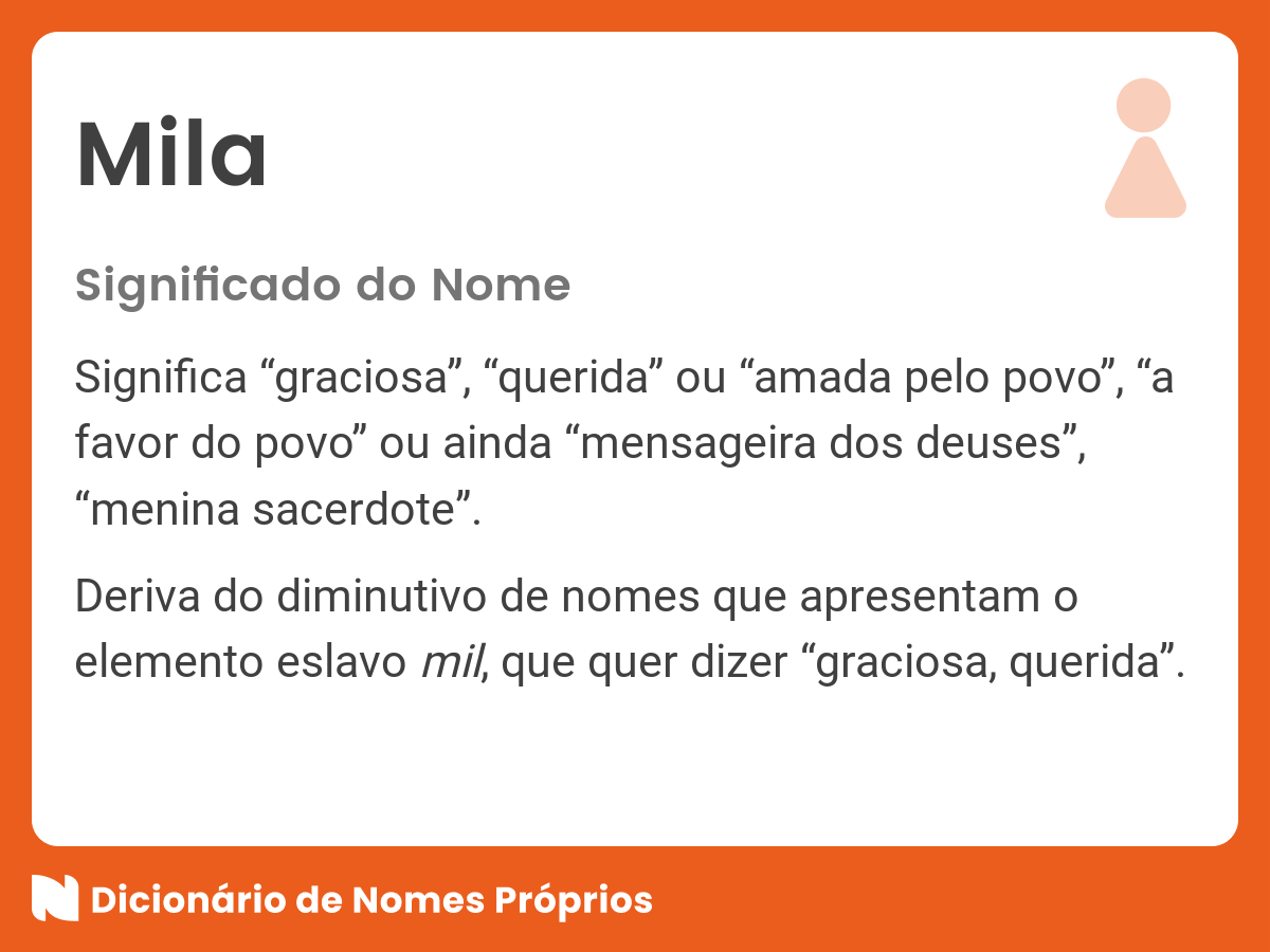Significado do nome Mila Significado do nome Mila