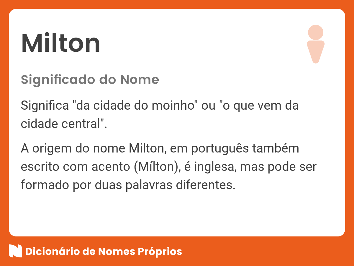 Significado nome Milton Dicion  rio Nomes Pr  prios