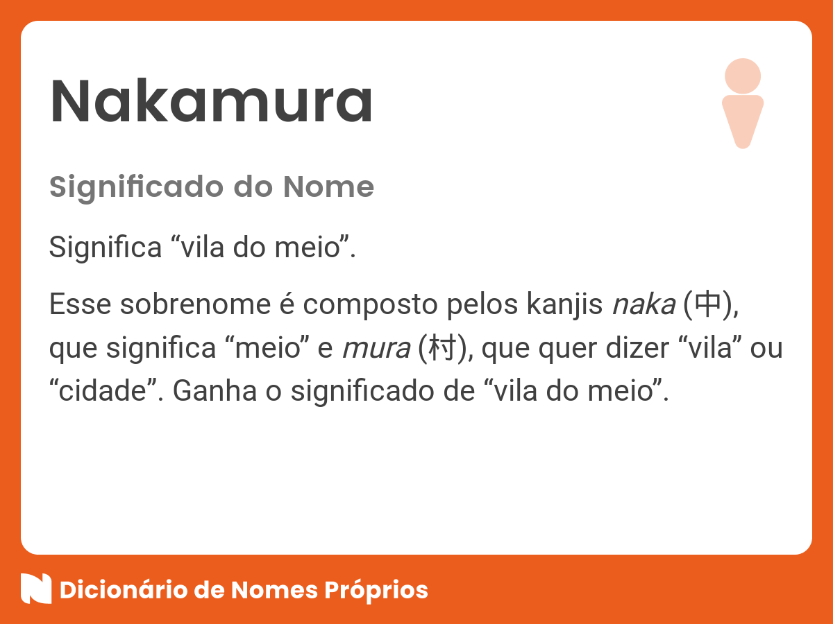 Significado do nome Nakamura - Dicionário de Nomes Próprios