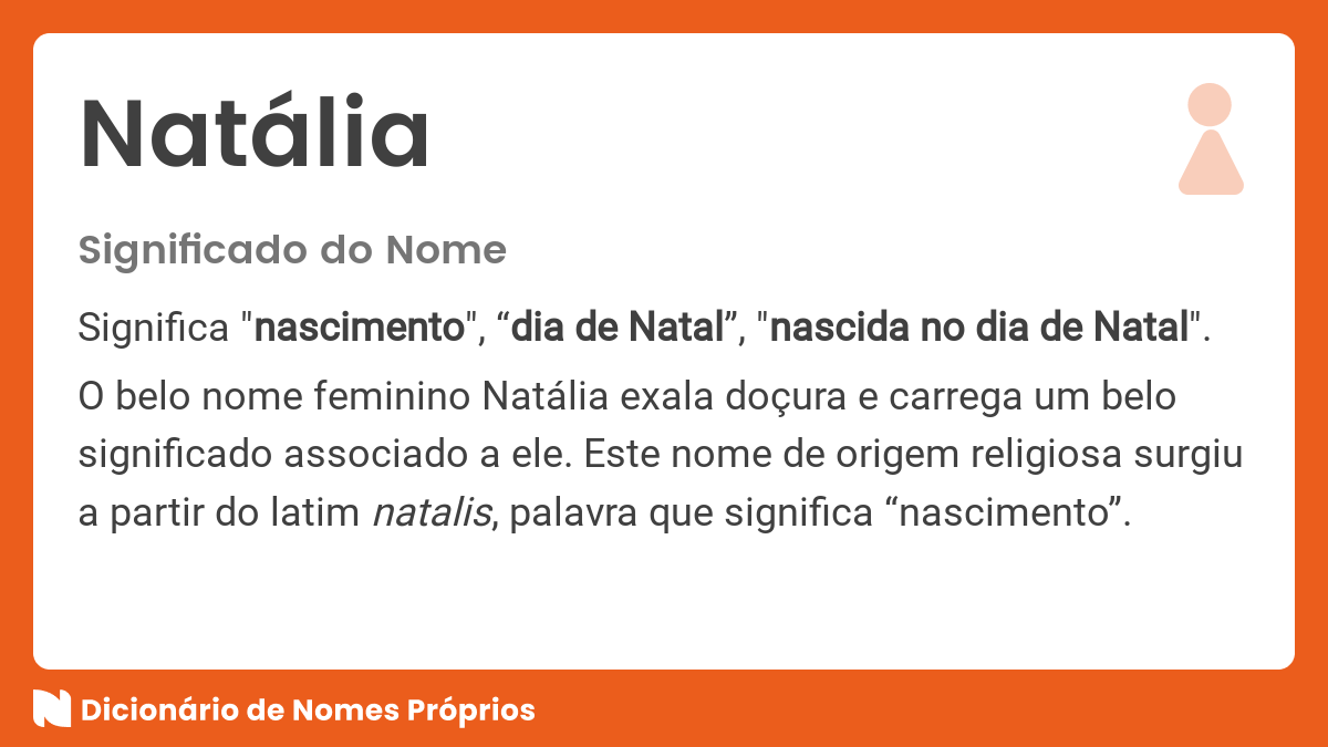 Significado do nome Natália - Dicionário de Nomes Próprios